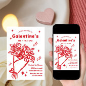 Whimsical Galentines Valentines girls Party Kaart