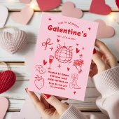 Whimsical Galentines Valentines girls  Party Kaart