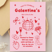 Whimsical Galentines Valentines girls  Party Kaart