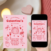 Whimsical Galentines Valentines girls  Party Kaart