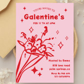 Whimsical Galentines Valentines girls Party Kaart