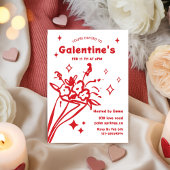 Whimsical Galentines Valentines girls  Party Kaart