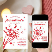 Whimsical Galentines Valentines girls  Party Kaart