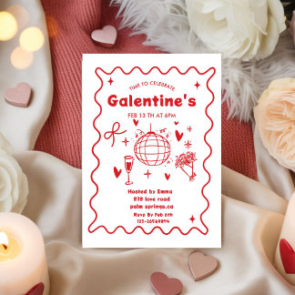 Whimsical Galentines Valentines girls Party Kaart