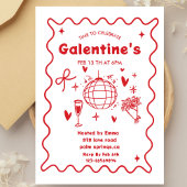 Whimsical Galentines Valentines girls  Party Kaart