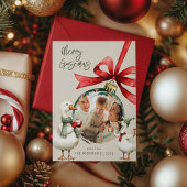 Whimsical Gans Kerstmis Feestdagenkaart