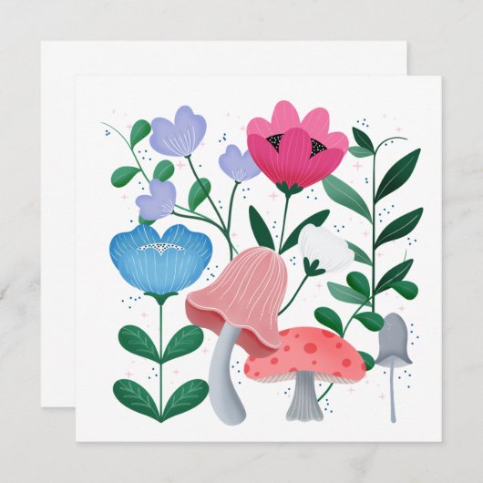 Whimsical Garden Bedankkaart (Voorkant / Achterkant)