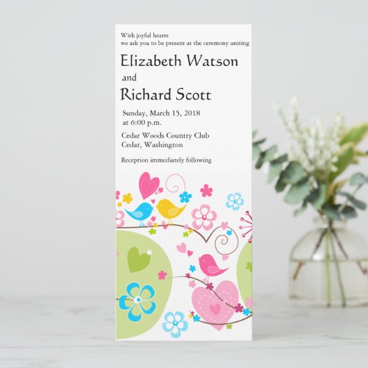 Whimsical Garden bruiloft uitnodiging (Staand voorkant)