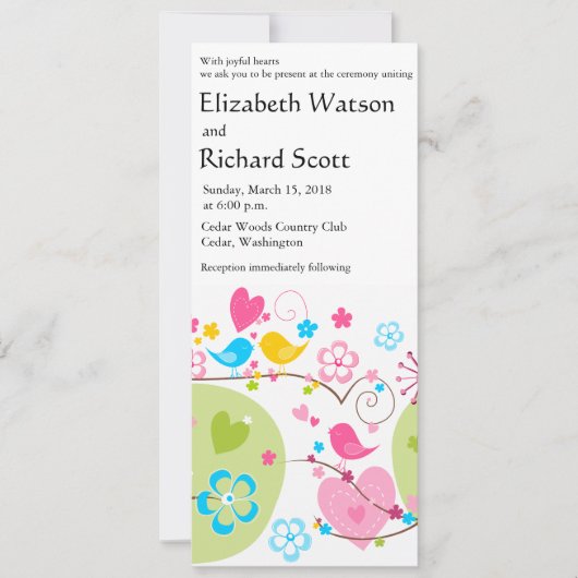 Whimsical Garden bruiloft uitnodiging (Voorkant)