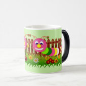 Whimsical Garden Bug Green Fence Funky Cute Kind Magische Mok (Voorkant rechts)