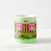 Whimsical Garden Bug Green Fence Funky Cute Kind Magische Mok (Center)