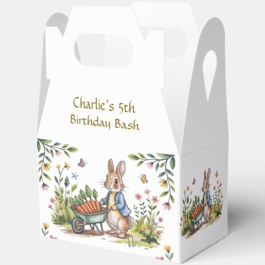 Whimsical Garden Bunny Boy Verjaardag Bash Bedankdoosjes (Open)