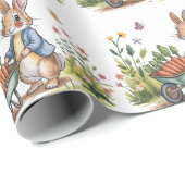 Whimsical Garden Bunny Boy Verjaardag Bash Cadeaupapier (Rol Hoek)