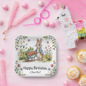 Whimsical Garden Bunny Boy Verjaardag Bash Papieren Bordje (Feest)