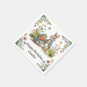 Whimsical Garden Bunny Boy Verjaardag Bash Servet (Hoek)