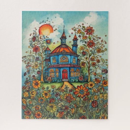 Whimsical Garden Cottage Legpuzzel (Verticaal)