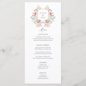 Whimsical Garden Crest Wildflower Bruiloft Menu's (Voorkant)