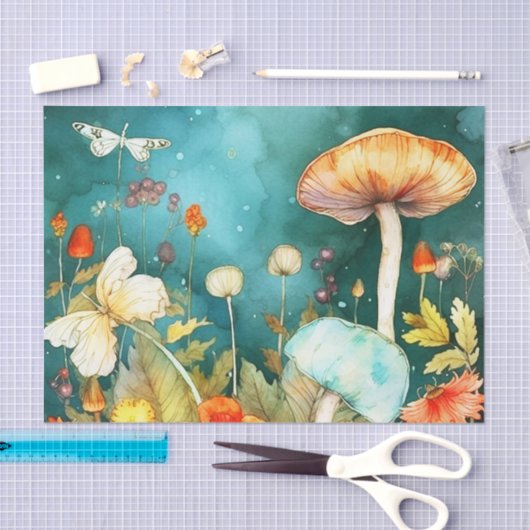 Whimsical Garden Delight Mushroom, en Dragonfly Tissuepapier (Craft)