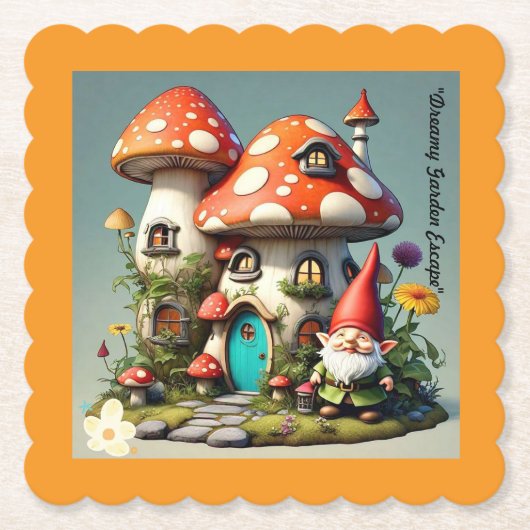 "Whimsical Garden Escape" Kartonnen Onderzetters (Voorkant)