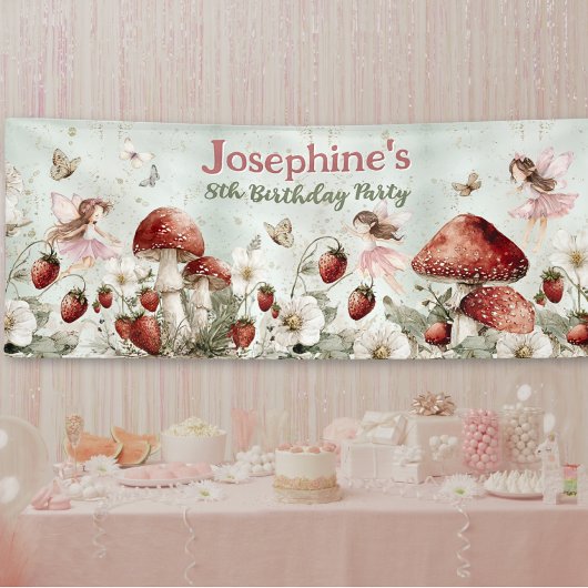 whimsical garden fairies birthday long custom spandoek