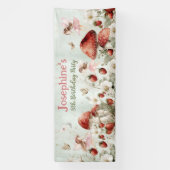 whimsical garden fairies birthday long custom spandoek (Verticaal)