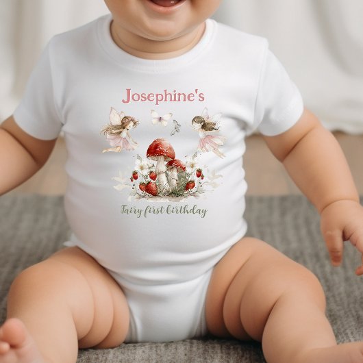 whimsical garden fairy first birthday girl romper