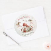 whimsical garden fairy first birthday girl ronde sticker (Envelop)