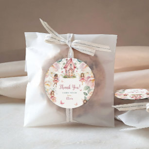 Whimsical Garden Fairy Tea Party Girls Verjaardag Ronde Sticker