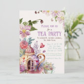Whimsical Garden Fairytale Tea Party Douche Kaart (Staand voorkant)