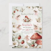 whimsical garden flutter and twirl fairy birthday kaart (Voorkant)