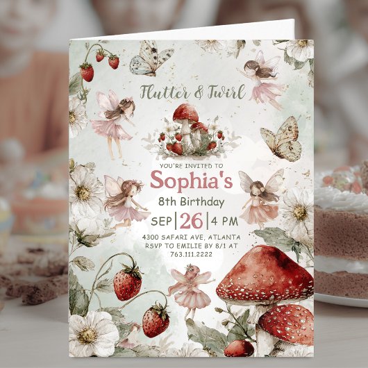 whimsical garden flutter and twirl folded birthday
