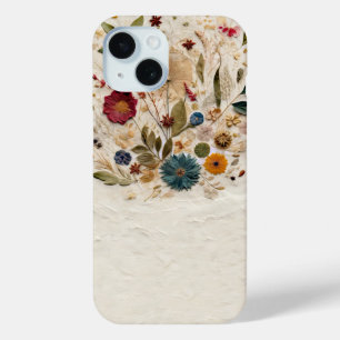 Whimsical Garden Geperste Bloemen Boheemse  iPhone 15 Case