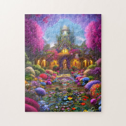 Whimsical Garden gevuld met bloemen Legpuzzel (Verticaal)
