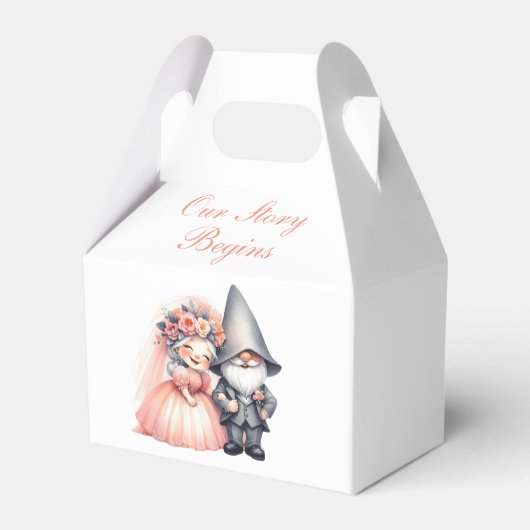 Whimsical Garden Gnome Oranje zomerbruiloft Bedankdoosjes (Voorkant Zijde)