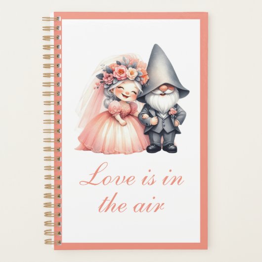 Whimsical Garden Gnome Rustieke Trouwafspraak Planner (Voorkant)