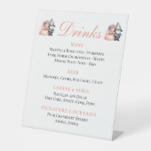 Whimsical Garden Gnome Sinaasappel Wedding Bar Reclamebord Met Voetstuk (Voorkant)