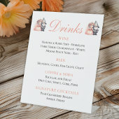 Whimsical Garden Gnome Sinaasappel Wedding Bar Reclamebord Met Voetstuk