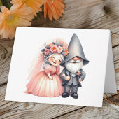 Whimsical Garden Gnome Summer Oranje bruiloft Kaart