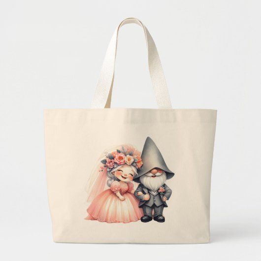 Whimsical Garden Gnome Wedding Canvas tas Gift (Voorkant)