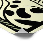 Whimsical Garden Harmony: Kat, bloemen en boter Poster (Hoek)