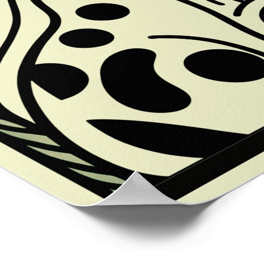 Whimsical Garden Harmony: Kat, bloemen en boter Poster (Hoek)