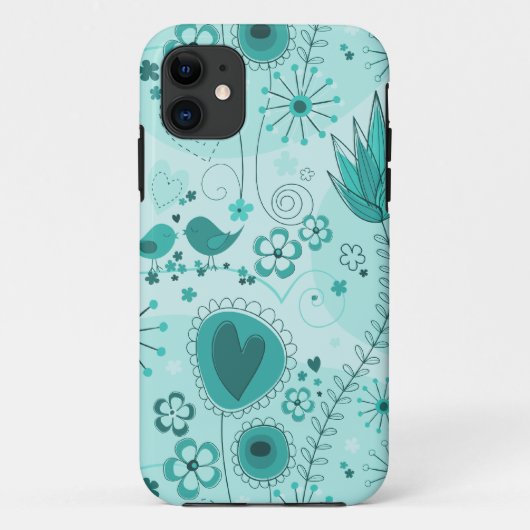Whimsical Garden in Turquoise iPhone 5 Hoesje (Achterkant)