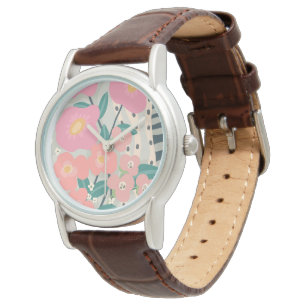 Whimsical Garden Moderne Bloemenmuur Horloge
