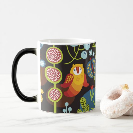 Whimsical Garden Owl Mug Magische Mok (Met donut)
