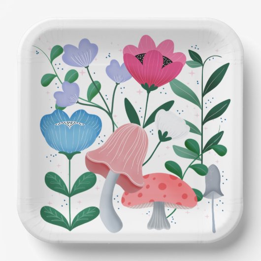 Whimsical Garden Papieren Bordje (Voorkant)
