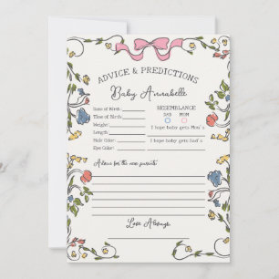 Whimsical Garden Party Bloemendouche Baby Advies Kaart
