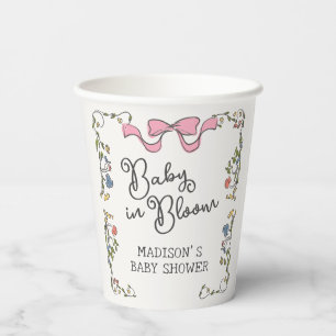 Whimsical Garden Party Doodle Floral Baby shower Papieren Bekers