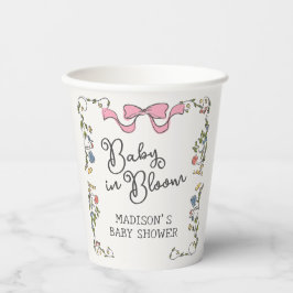 Whimsical Garden Party Doodle Floral Baby shower Papieren Bekers