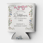 Whimsical Garden Party Doodle Floral Birthday Blikjeskoeler (Voorkant)