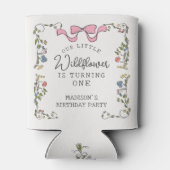 Whimsical Garden Party Doodle Floral Birthday Blikjeskoeler (Achterkant)